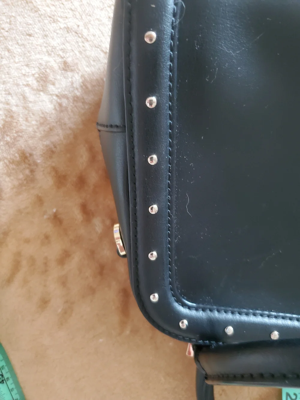 kate spade Black Studded Satchel with Gold Hardware